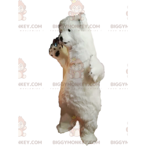 Polar Bear BIGGYMONKEY™ Mascot Costume with Glowing Fur -