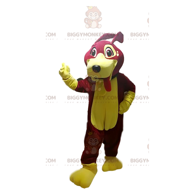 BIGGYMONKEY™ Kostium maskotka fuzja i żółty pies z wystającym BIGGYMONKEY™ Kostium maskotka fuzja i żółty pies z wystającym