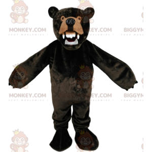 Traje da mascote BIGGYMONKEY™ do urso marrom muito irritado.