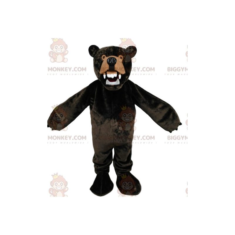 Zeer boze bruine beer BIGGYMONKEY™ mascottekostuum. bruine beer