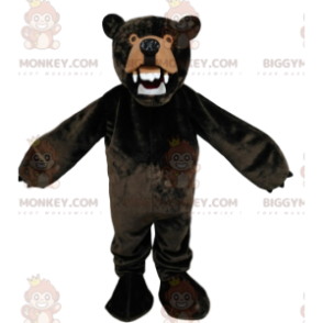 Zeer boze bruine beer BIGGYMONKEY™ mascottekostuum. bruine beer
