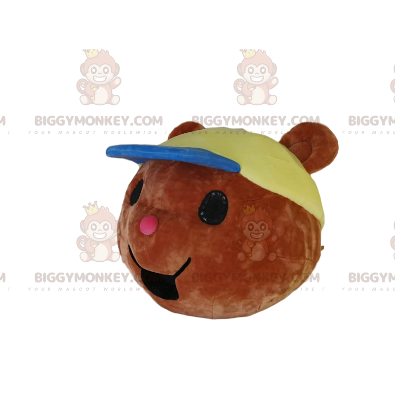 Brun bjørnunge BIGGYMONKEY™ maskotkostumehoved, med hætte - Brun bjørnunge BIGGYMONKEY™ maskotkostumehoved, med hætte -