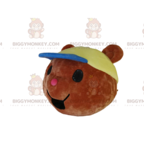 Brun björnunge BIGGYMONKEY™ Maskotdräkthuvud, med mössa -