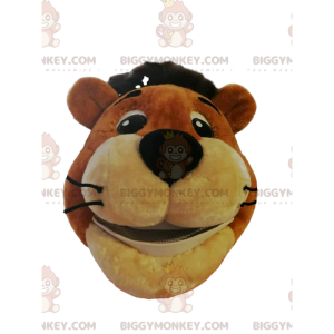 Tiger BIGGYMONKEY™ Mascot Costume Head With Big Smile -