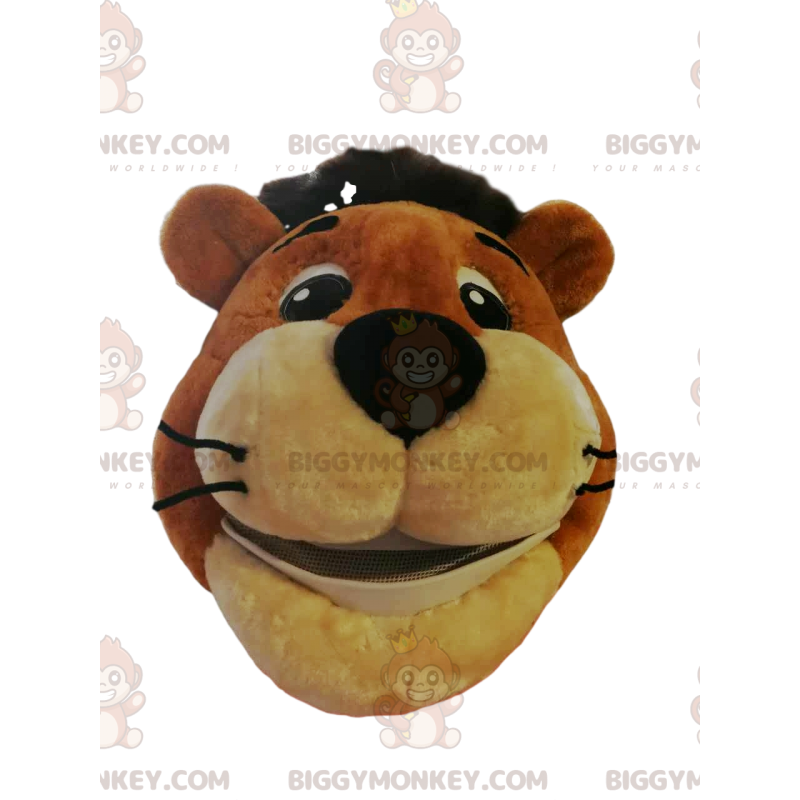 Tiger BIGGYMONKEY™ Mascot Costume Head With Big Smile -