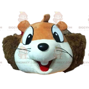 Squirrel BIGGYMONKEY™ Mascot Costume Head With A Big Grin -