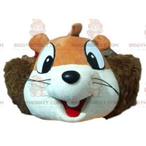 Squirrel BIGGYMONKEY™ Mascot Costume Head With A Big Grin -