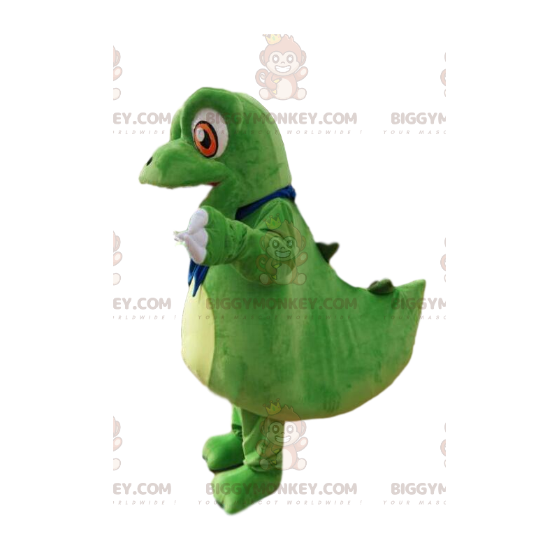 BIGGYMONKEY™ Mascot Costume Small Green Dinosaur With Big