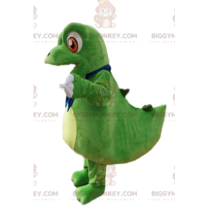 Kostium maskotki BIGGYMONKEY™ Mały zielony dinozaur z dużymi pomarańczowymi oczami - Maskotki dinozaurów - BiggyMonkey.com