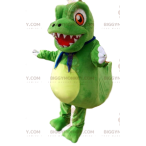 BIGGYMONKEY™ Mascot Costume Small Green Dinosaur With Big