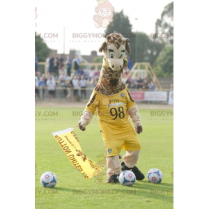 Disfraz de mascota de jirafa BIGGYMONKEY™ en ropa deportiva
