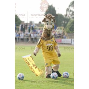 Giraffe BIGGYMONKEY™ Mascot Costume In Yellow Sportswear –