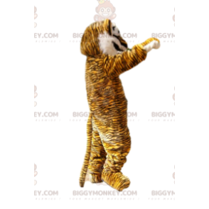 Kostým maskota Tiger BIGGYMONKEY™ s bílou hřívou a roztomilým růžovým čenichem - Tygří maskoti - BiggyMonkey.com