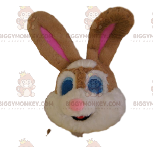 BIGGYMONKEY™ maskottiasu, ruskean ja valkoisen kanin pää