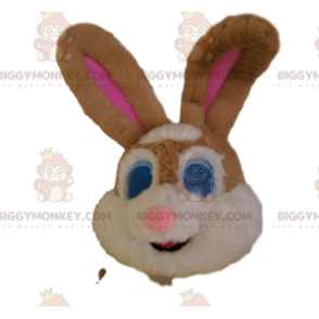 BIGGYMONKEY™ Mascot Costume Head of Brown and White Rabbit