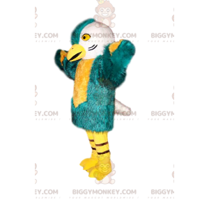 Kostým maskota ptáka BIGGYMONKEY™ s krásným modrozeleným a