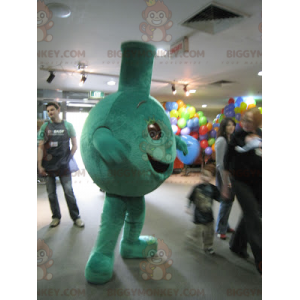 Costume da mascotte BIGGYMONKEY™ verde sorridente grasso -