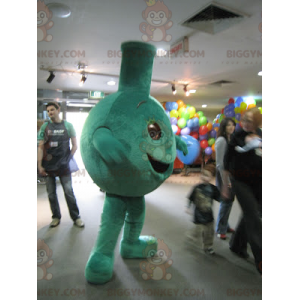 Disfraz de mascota BIGGYMONKEY™ verde gordo y sonriente -