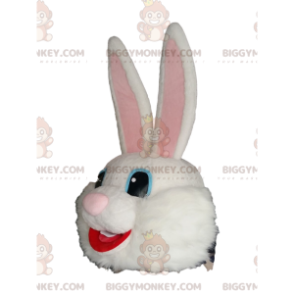 Very Happy White Rabbit BIGGYMONKEY™ Mascot Costume Head - Mascot heads - BIGGYMONKEY_014544 - BiggyMonkey.com