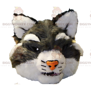 Cabeza de disfraz de mascota de gato salvaje gris BIGGYMONKEY™