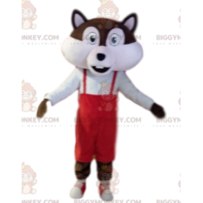 BIGGYMONKEY™ Mascot Costume Brown and White Squirrel with Red