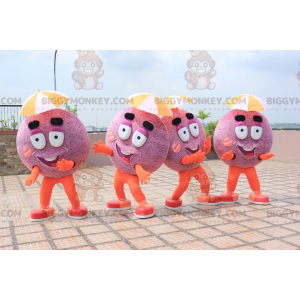 4 BIGGYMONKEY™s mascot purple and orange cake pebbles -