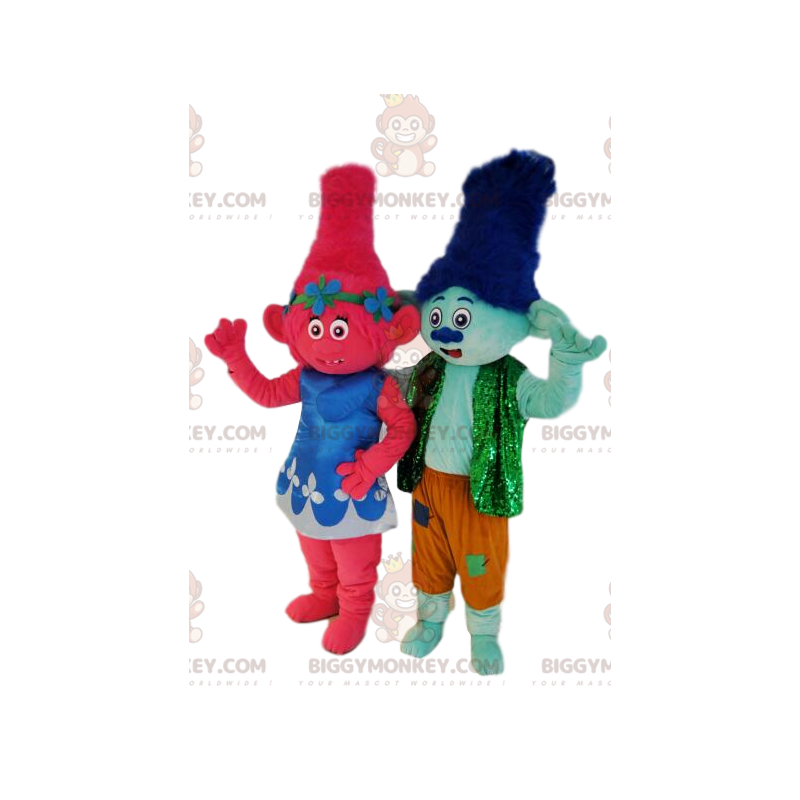 Dúo de disfraces de mascota BIGGYMONKEY™ ogro fucsia y azul - Dúo de disfraces de mascota BIGGYMONKEY™ ogro fucsia y azul -