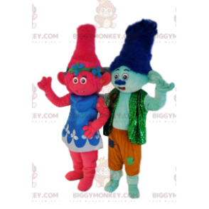 Fuksia ja sininen Little Ogre BIGGYMONKEY™ maskottipukuduo -