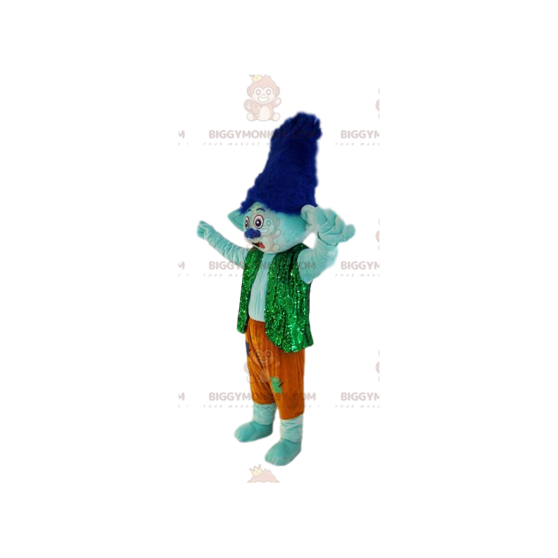 Στολή μασκότ BIGGYMONKEY™ Little Ogre με κίτρινο παντελόνι και Στολή μασκότ BIGGYMONKEY™ Little Ogre με κίτρινο παντελόνι και