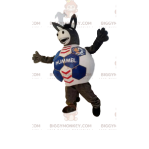 Traje de mascote BIGGYMONKEY™ Burro marrom com corpo de bola de