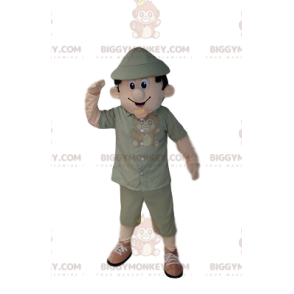Mens BIGGYMONKEY™ Mascot Costume Khaki Safari Outfit –