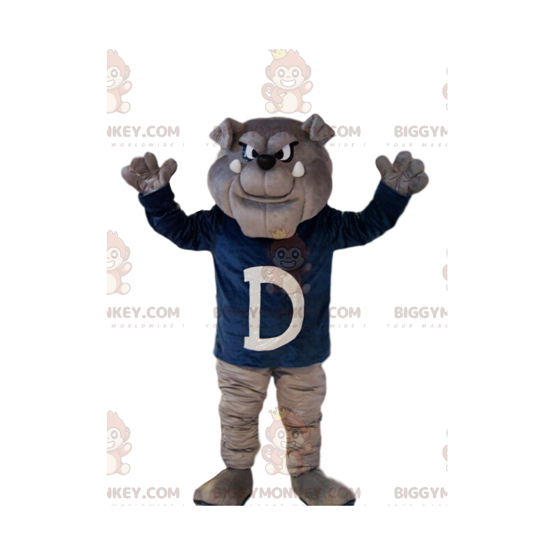 Kostium maskotki BIGGYMONKEY™ Okrutnie wyglądający szary buldog Kostium maskotki BIGGYMONKEY™ Okrutnie wyglądający szary buldog
