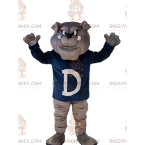 BIGGYMONKEY™ Cruel Looking Gray Bulldog Mascot Costume With