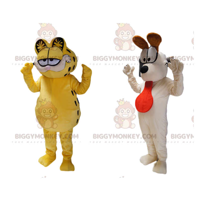 Duo de Costume de mascotte BIGGYMONKEY™ de Garfield et de Odie Duo de Costume de mascotte BIGGYMONKEY™ de Garfield et de Odie