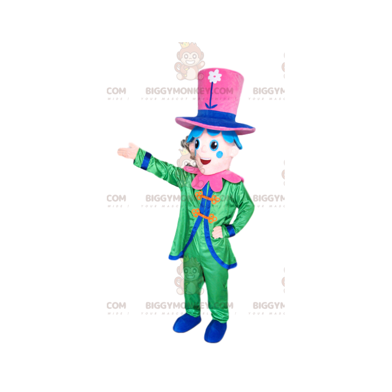 Disfraz de mascota del personaje sonriente BIGGYMONKEY™ con Disfraz de mascota del personaje sonriente BIGGYMONKEY™ con