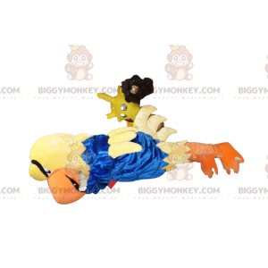 BIGGYMONKEY™ Μασκότ Κοστούμι Κίτρινος Αετός με Μπλε Τζέρσεϊ -
