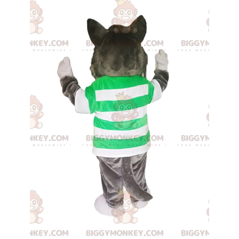 Traje de mascote de lobo cinzento BIGGYMONKEY™ com camisa Traje de mascote de lobo cinzento BIGGYMONKEY™ com camisa