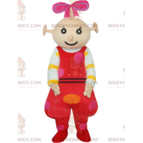 Little alien BIGGYMONKEY™ mascot costume, with red polka dot