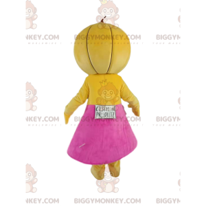Traje de mascote Melon BIGGYMONKEY™ com saia fúcsia –