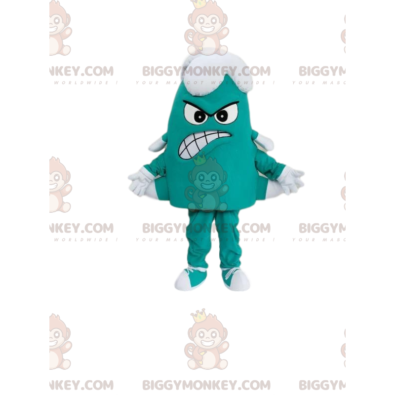 Traje de mascote BIGGYMONKEY™ Pequeno monstro verde e branco