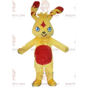 BIGGYMONKEY™ Mascot Costume Little Yellow & Red Bunny With A