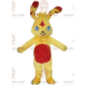 Disfraz de mascota BIGGYMONKEY™ Conejito amarillo y rojo con