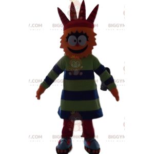 BIGGYMONKEY™ maskotkostume Sjov orange karakter med fire pigge