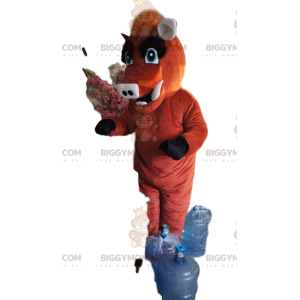 Brown Boar BIGGYMONKEY™ Mascot Costume With Gorgeous Crest -