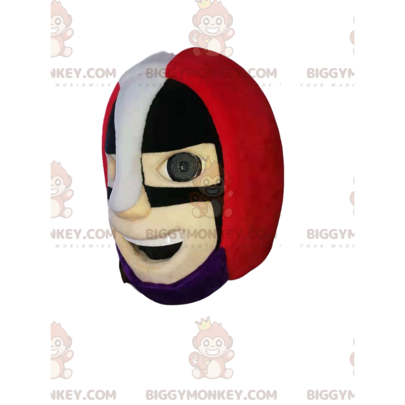 Κεφαλή κοστουμιών μασκότ Superhero BIGGYMONKEY™ με κόκκινο κράνος - Κεφάλια μασκότ - BIGGYMONKEY_014593 - BiggyMonkey.com