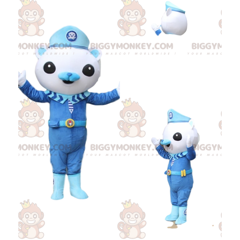 BIGGYMONKEY™ Costume da mascotte da orsetto bianco con costume BIGGYMONKEY™ Costume da mascotte da orsetto bianco con costume