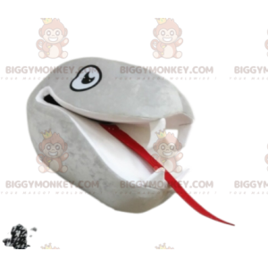 Gray Snake BIGGYMONKEY™ Mascot Costume Head With Big Fangs -