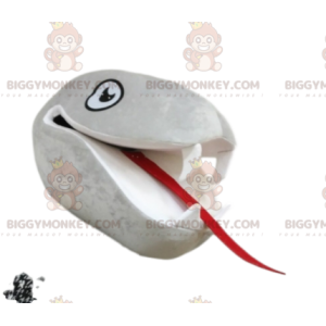 Grijze slang BIGGYMONKEY™ mascottekostuum hoofd met grote