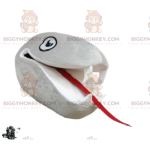 Gray Snake BIGGYMONKEY™ Mascot Costume Head With Big Fangs -