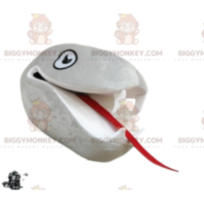 Grijze slang BIGGYMONKEY™ mascottekostuum hoofd met grote hoektanden - Mascottekoppen - BIGGYMONKEY_014595 - BiggyMonkey.com